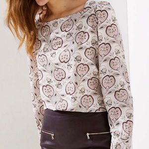 LOFT | Paisley Square Neck Blouse Size M